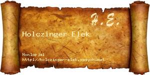 Holczinger Elek névjegykártya